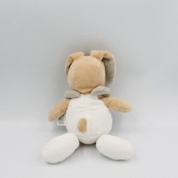 Doudou lapin blanc gris MES PETITS CAILLOUX CMP