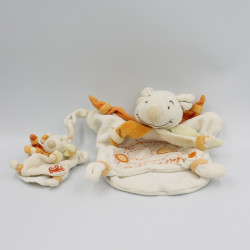 Doudou et compagnie plat souris arlequin col orange vert jaune maman