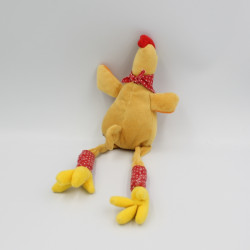 Doudou poule jaune orange aux longues pattes LES PETITES MARIE