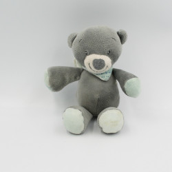 Doudou attache tétine ours gris bleu Jules NATTOU