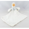 Doudou plat canard blanc rose avec mouchoir SUCRE D'ORGE
