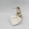 Doudou et compagnie lapin gris beige mouchoir blanc Douce Nuit