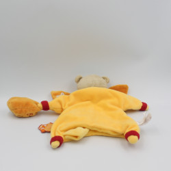 Doudou et Compagnie marionnette ours orange rouge Poudre d'étoiles