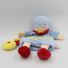 Doudou et Compagnie marionnette super héros bleu jaune cape rouge