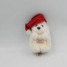Doudou hérisson blanc bonnet rouge noël TARTINE ET CHOCOLAT
