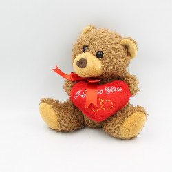 Peluche ours marron coeur rouge BEST PRICE LONDON