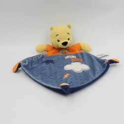 Doudou plat Winnie l'Ourson bleu orange nuages DISNEY NICOTOY