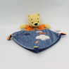 Doudou plat Winnie l'Ourson bleu orange nuages DISNEY NICOTOY