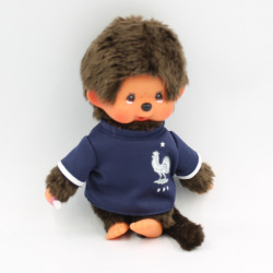 Peluche Singe Kiki tee shirt de Foot FFF MONCHHICHI SEKIGUCHI