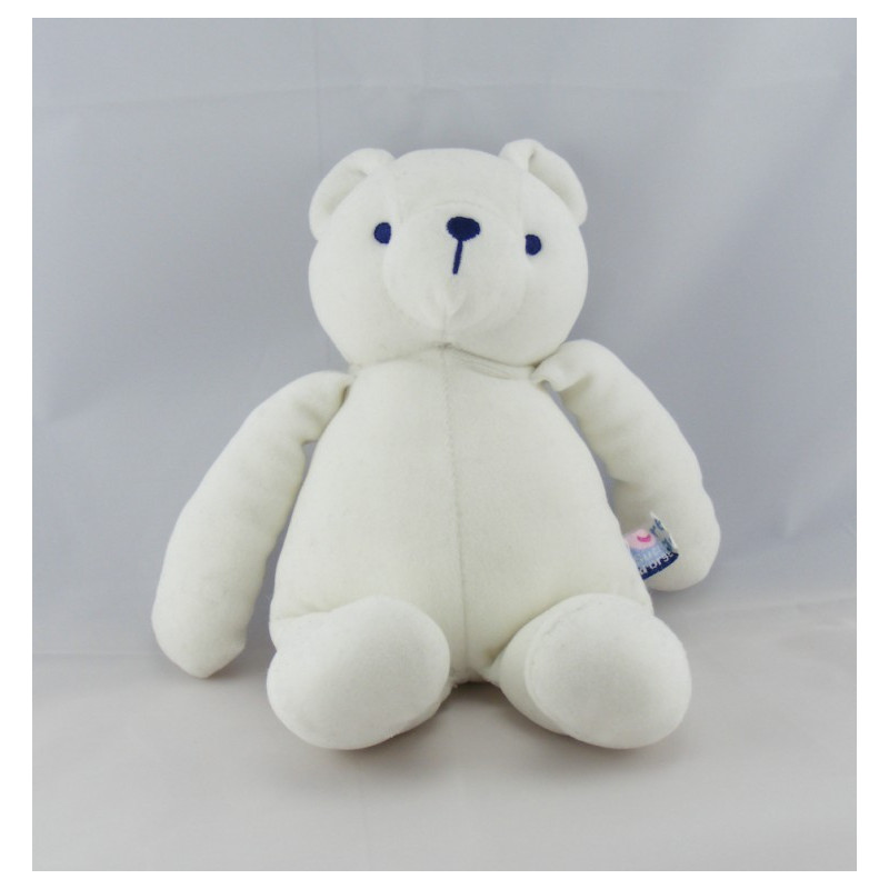 Doudou ours blanc couché SUCRE D'ORGE