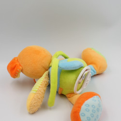 Doudou musical chien orange bleu vert Funny Farmer NATTOU