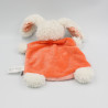 Doudou plat lapin blanc rose étoiles TEX