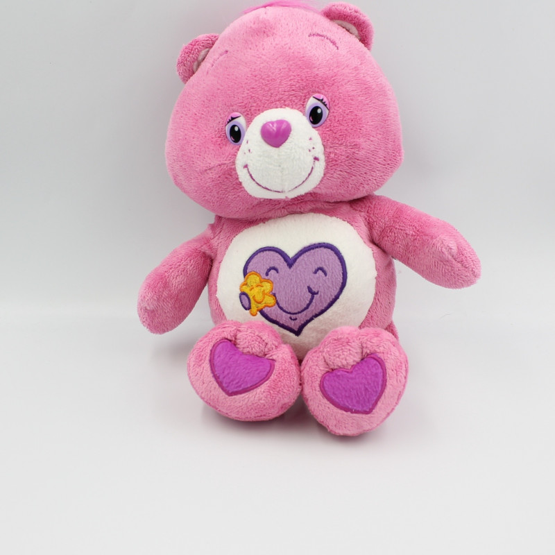 Peluche Bisounours rose coeur avec étoile Take care bear 30 cm