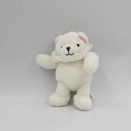 Doudou ours blanc rose col dentelle H&M