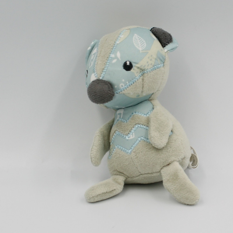 Doudou souris renard gris bleu LITTLE BIRD