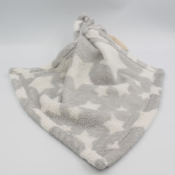 Doudou lapin gris étoiles mouchoir couverture I2C
