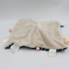 Doudou plat chien bleu beige rayé Jack NOUKIE'S