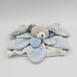 Doudou et compagnie plat lapin blanc bleu pétale Célestin Mon doudou à moi