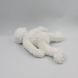 Doudou peluche ours blanc gris foulard Oscar J-LINE