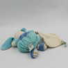 Doudou et compagnie lapin bleu col rayé Merlin mouchoir Z'amigolos