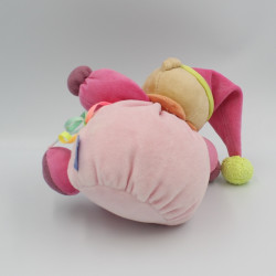 Doudou ours rose vert coeur POP KALOO