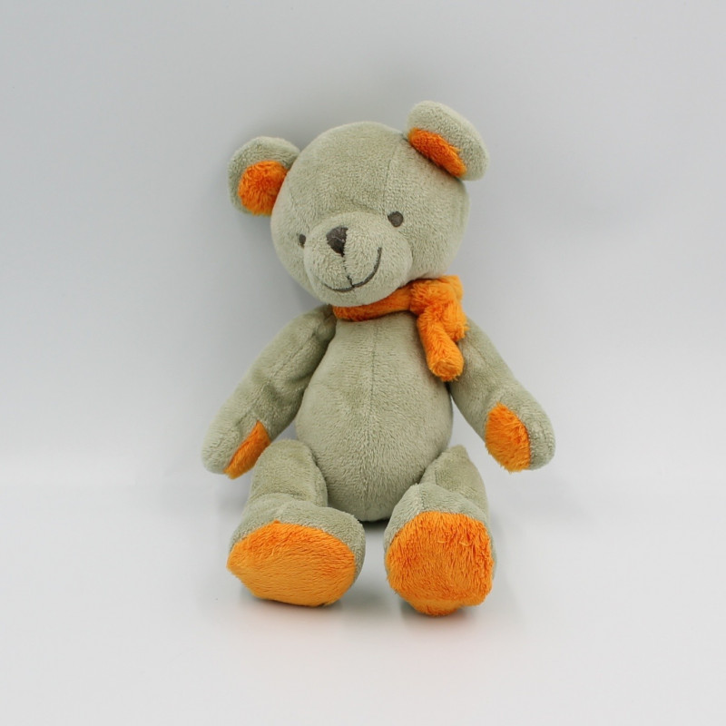 Doudou ours beige gris orange NICOTOY