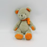 Doudou ours beige gris orange NICOTOY