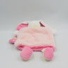 Doudou marionnette lapin rose blanc jaune Fraise BABY NAT
