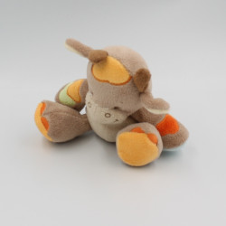 Doudou girafe vache marron bleu vert orange NATTOU