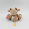 Doudou girafe vache marron bleu vert orange NATTOU
