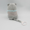 Doudou musical raton laveur gris bleu blanc MOTS D'ENFANTS