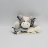 Doudou plat marionnette vache gris blanc HISTOIRE D'OURS