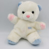 Doudou Peluche ours blanc bleu rose BOULGOM