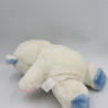 Doudou Peluche ours blanc bleu rose BOULGOM