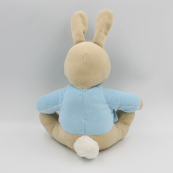Doudou lapin beige bleu jaune