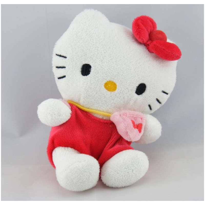 Peluche chat HELLO KITTY rouge rose SANRIO LICENSE 