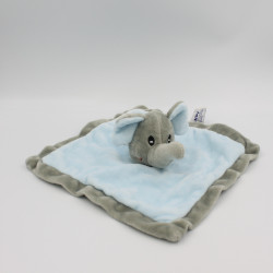 Doudou plat éléphant bleu gris SANDY