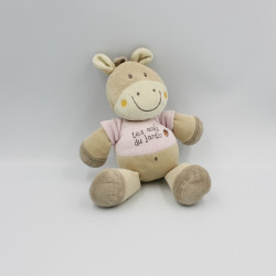 Doudou cheval rose les amis du jardin BEBEREVE