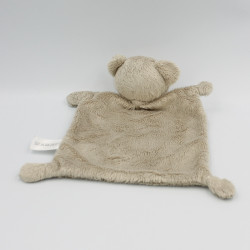 Doudou plat ours beige empreinte NICOTOY