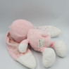 Doudou lapin rose blanc coeurs AUCHAN BABY