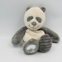 Doudou panda gris noir blanc Louis et Scott hochet NOUKIE'S 26 cm