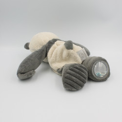 Doudou panda gris noir blanc Louis et Scott hochet NOUKIE'S 26 cm