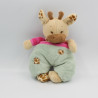 Doudou girafe beige rose bleu BUKOWSKI