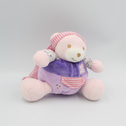 Doudou ours rose mauve violet Que du Bonheur 2015