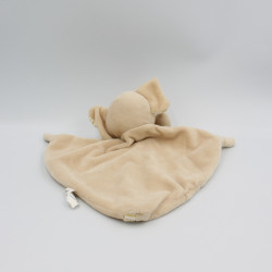 Doudou plat éléphant beige rayé CREDIT AGRICOLE CA