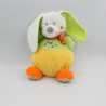 Doudou musical lapin jaune vert pois ours brodé MOTS D'ENFANTS