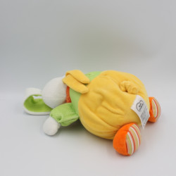 Doudou musical lapin jaune vert pois ours brodé MOTS D'ENFANTS