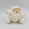Doudou ours patapouf blanc feuille dragée KALOO