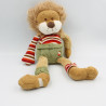 Doudou lion beige orange rouge vert BUKOWSKI