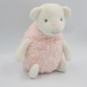 Doudou ours rose blanc tout doux ATMOSPHERA